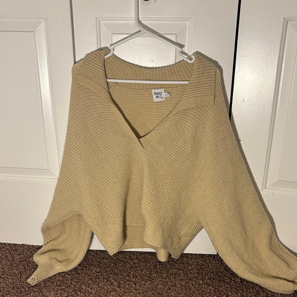 Princess Polly V-Neck Sweater - Tan